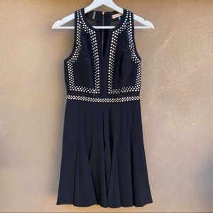 REBECCA TAYLOR Black Silk Rhinestones LBD